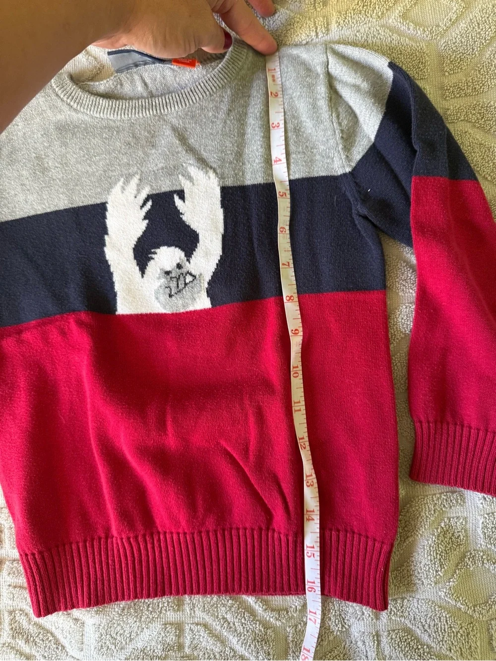 Snow Monster 100% cotton crew neck sweater.